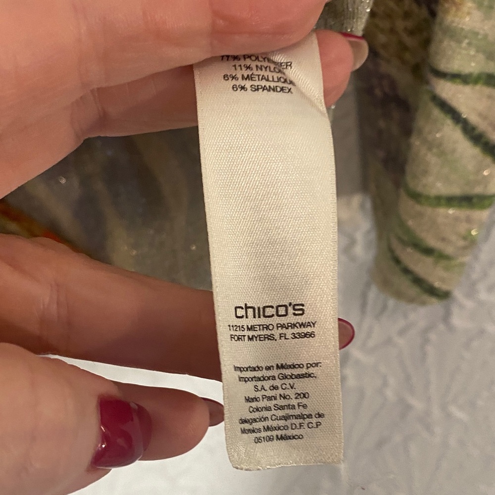 Chico's Multicolor Chevron Pattern Patterned Blou… - image 8